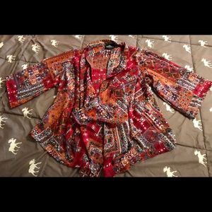 Ladies Multi Color Kimono/Cardigan. Size Large.